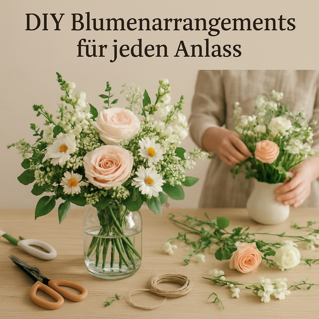 Blumenarrangement in zarten Farben